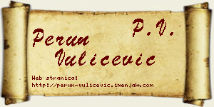 Perun Vulićević vizit kartica